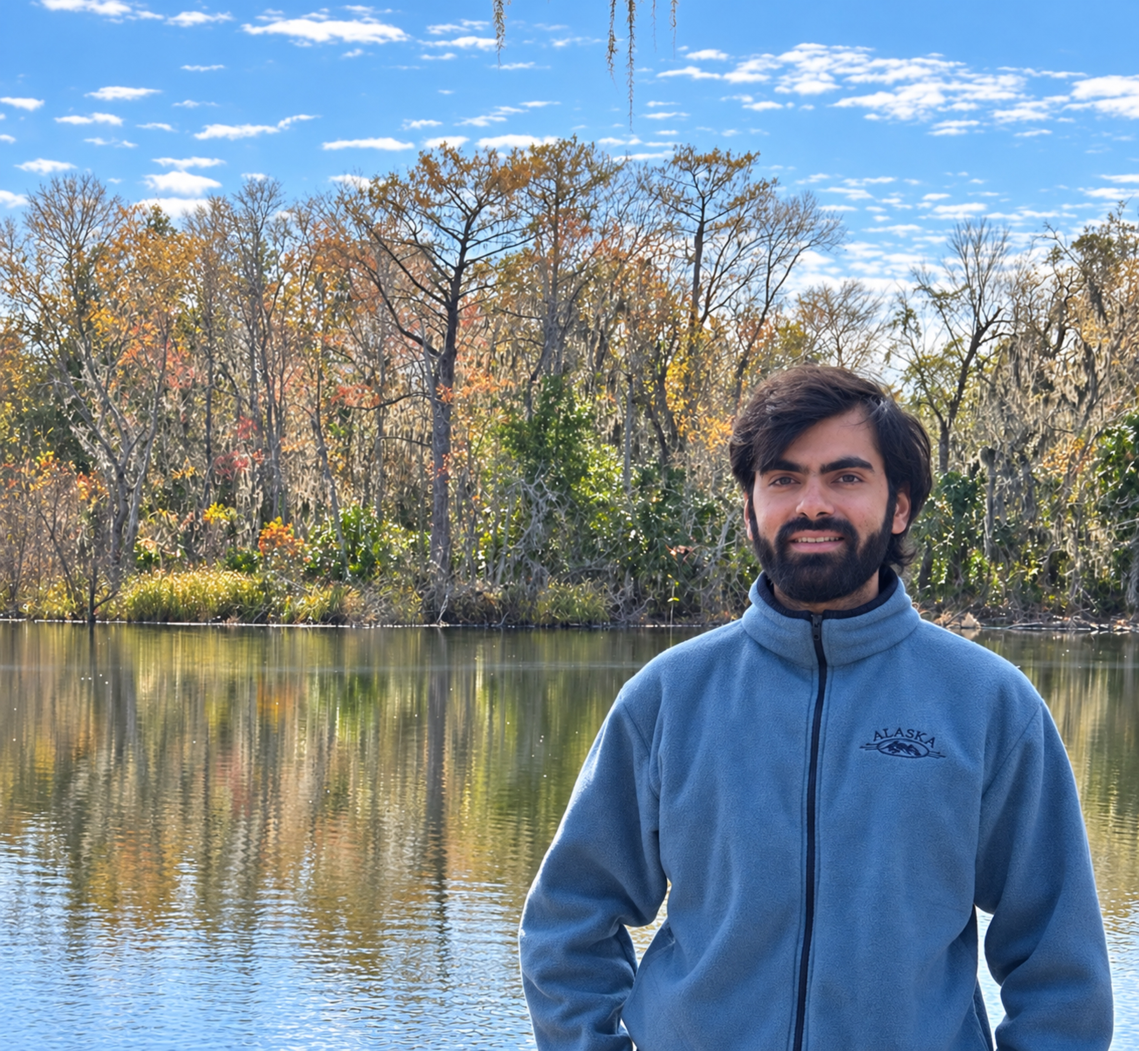 Amirmohammad Ebrahimi by a lake